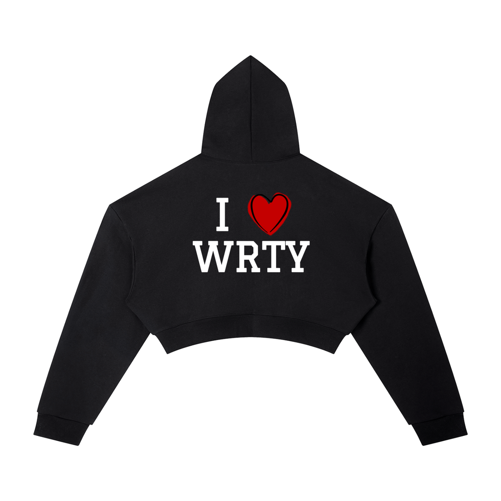 WRTY U “ I <3 WRTY “ CROP HOODIE