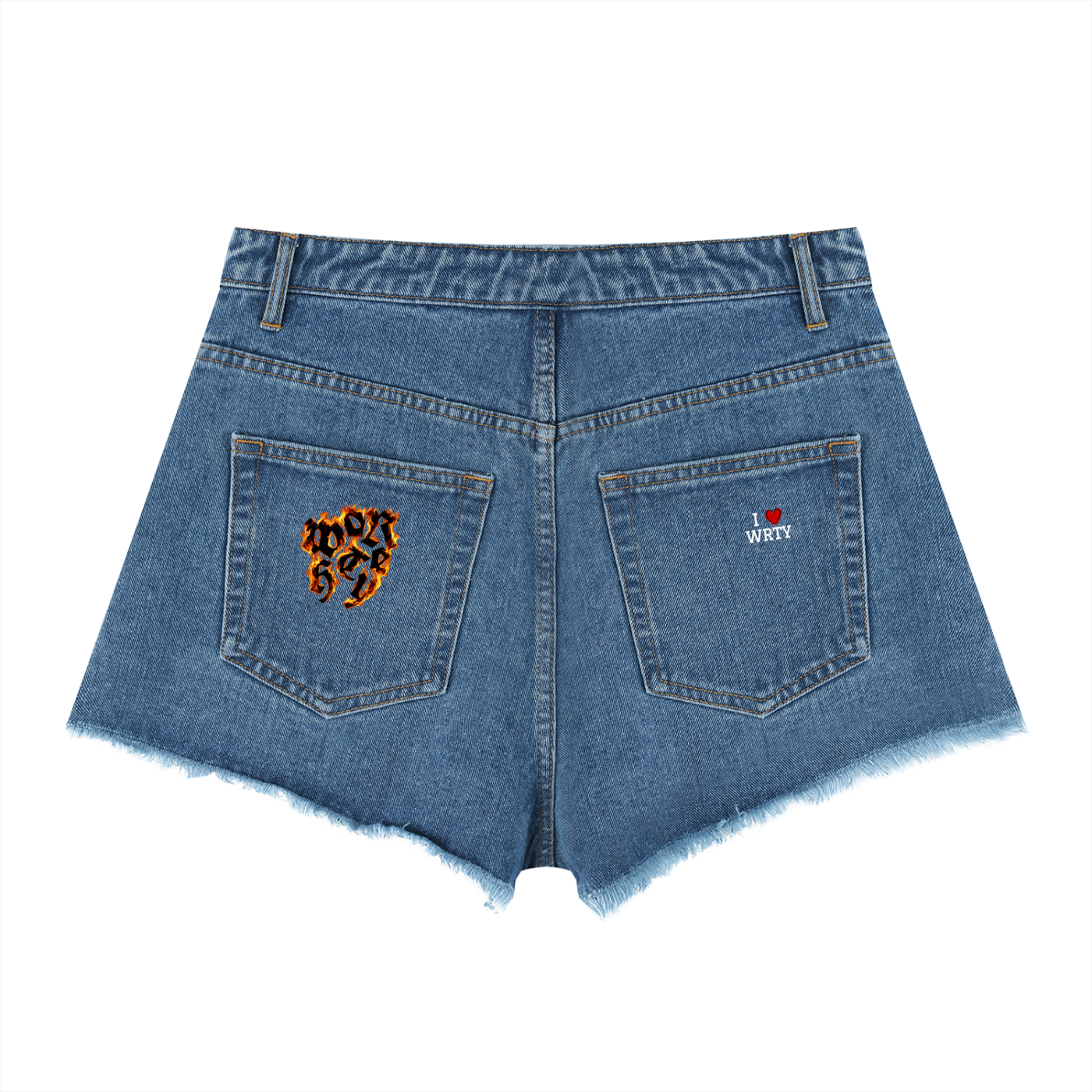 WORTHEY Vintage Wash WOA Denim Shorts