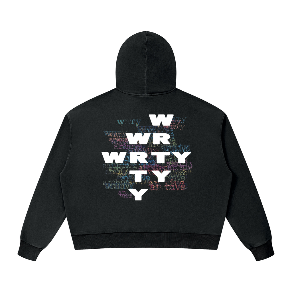 WRTY BOX HOODIE BLACK