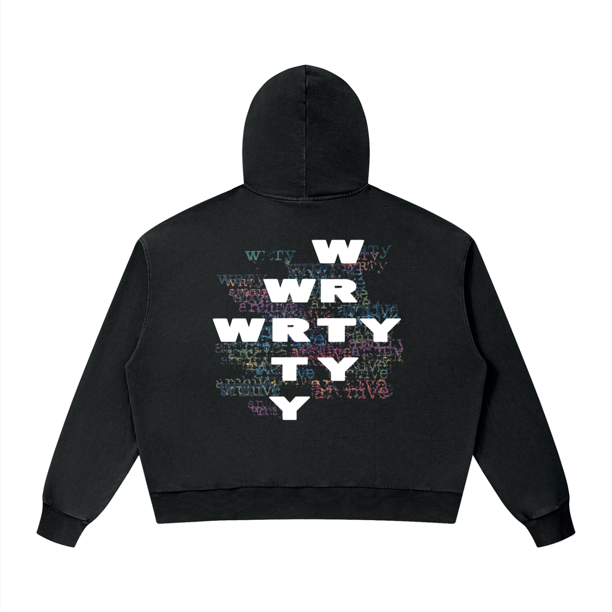 WRTY BOX HOODIE BLACK