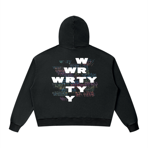 WRTY BOX HOODIE BLACK