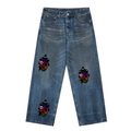 Vintage Wash Baggy Denim Jeans