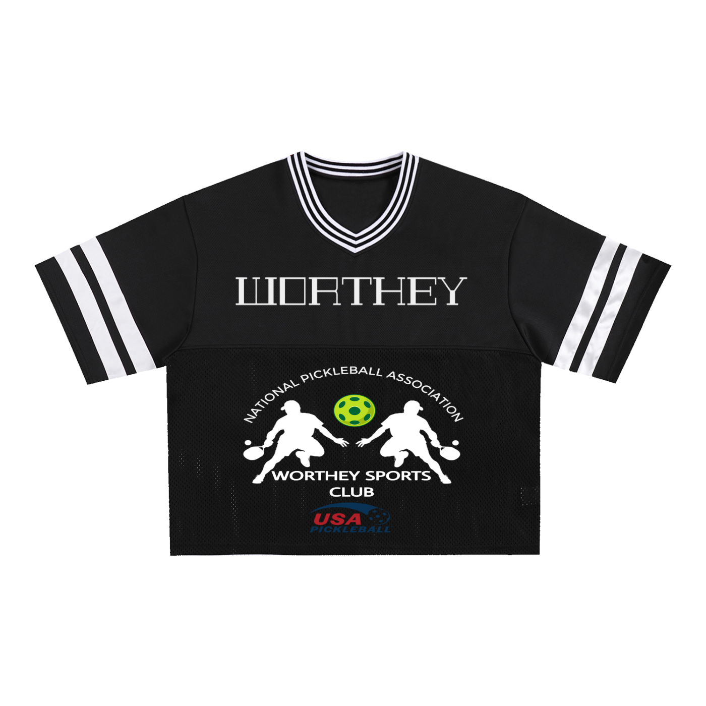 WORTHEY PICKLE BALL Taped Mesh Boxy T-Shirt