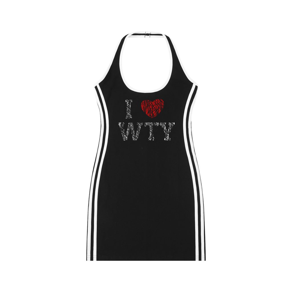 WRTY “ I <3 WRTY “ Tight Halter Dress