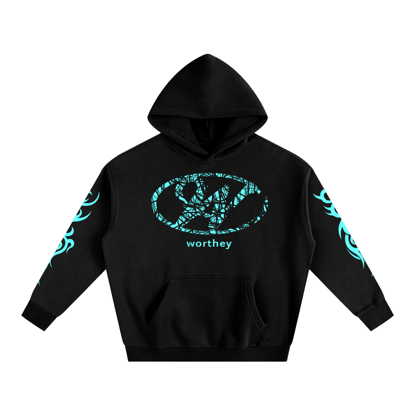 WORTHEY NEGATIVE Fleeced Hoodie
