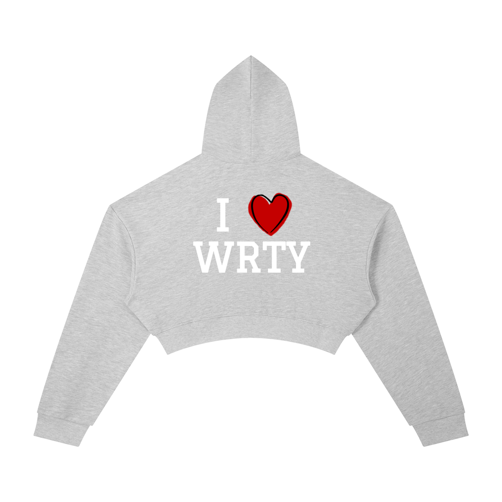 WRTY U “ I <3 WRTY “ CROP HOODIE