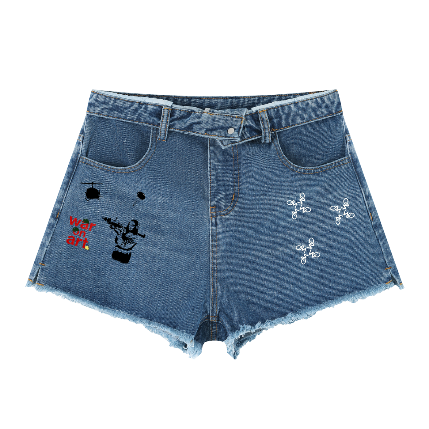 WORTHEY Vintage Wash WOA Denim Shorts