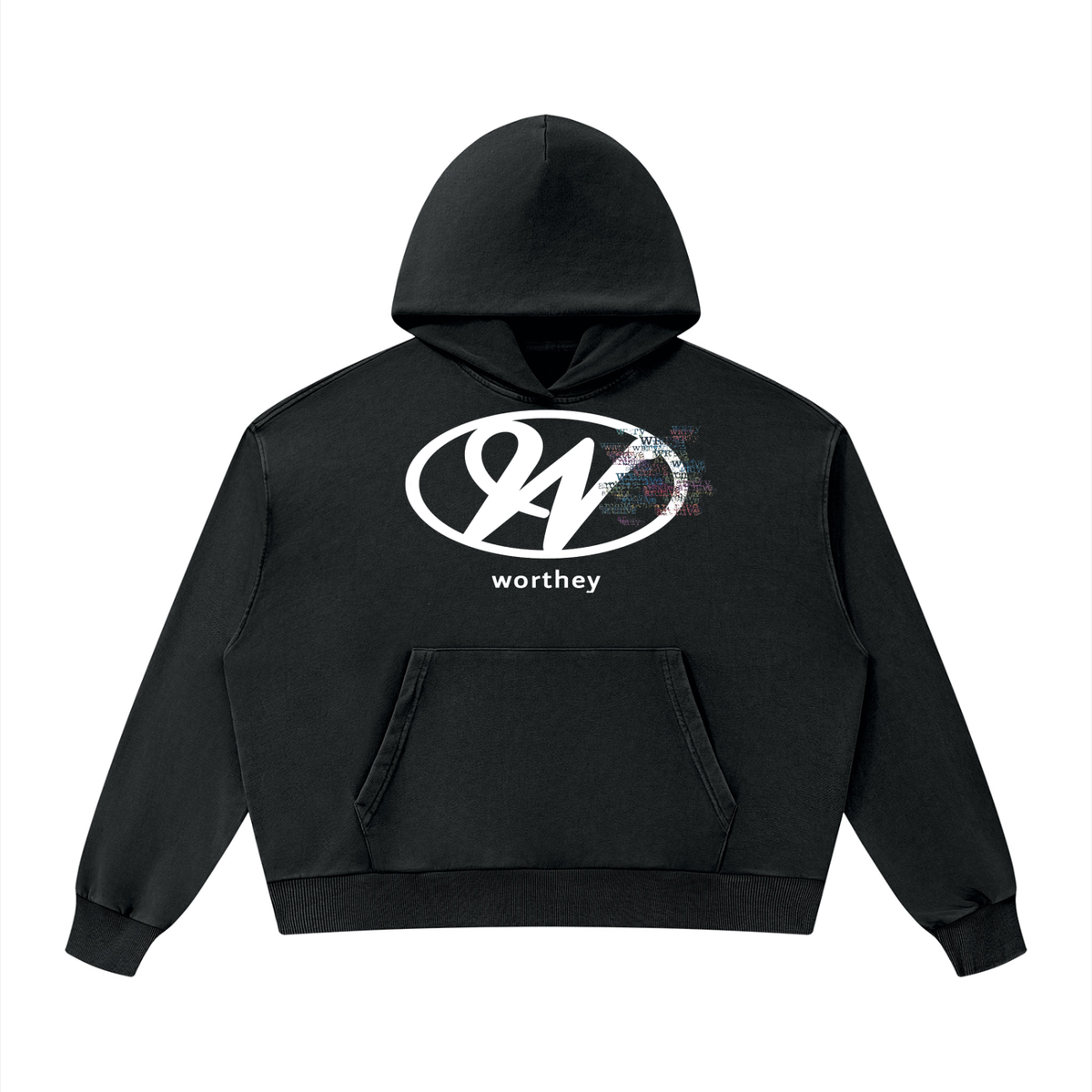 WRTY BOX HOODIE BLACK