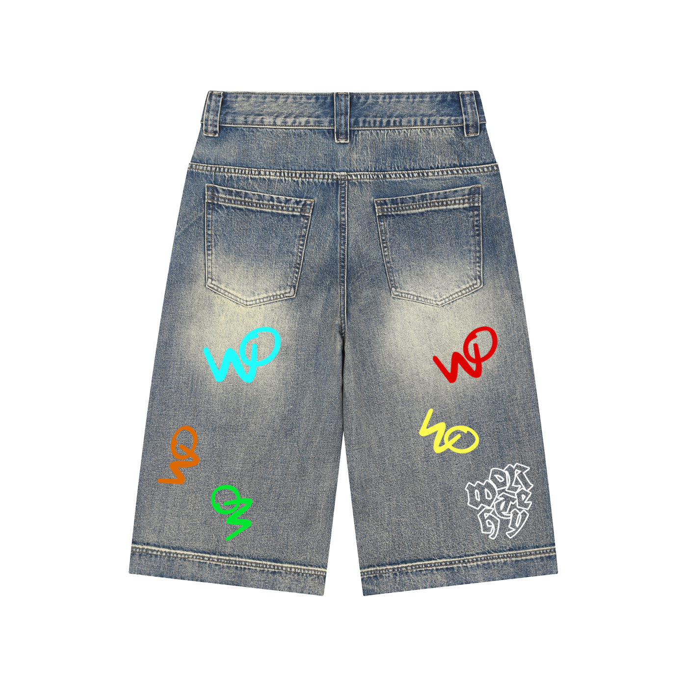 Vintage Wash Baggy Denim Shorts