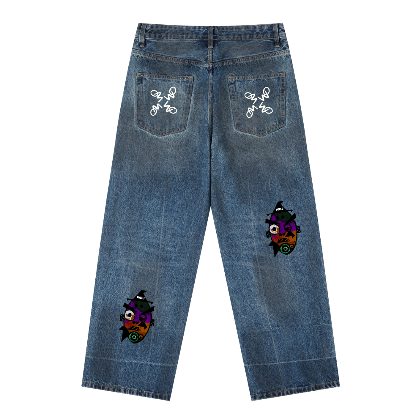 Vintage Wash Baggy Denim Jeans